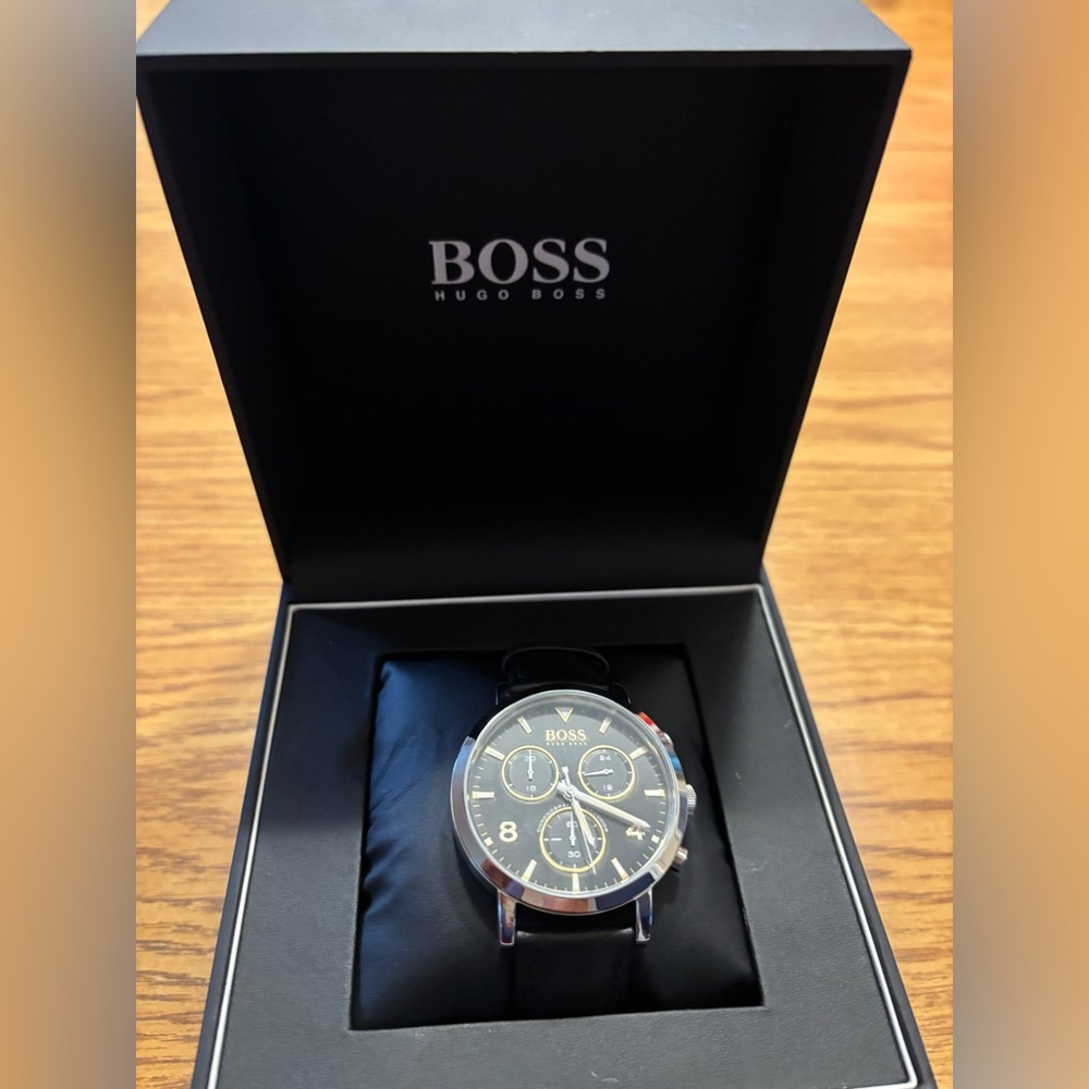 Hugo Boss Black Dial Watch with Silver Detailing